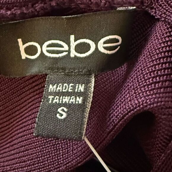 Bebe URBAN GOTHIC FAIRY S/S ZIP BACK BANDAGE DRESS In Purple Size S $119 - Picture 4 of 5
